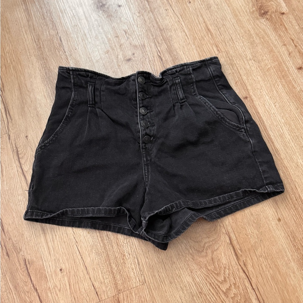 American Eagle Outfitters Black Denim High Waist Shorts